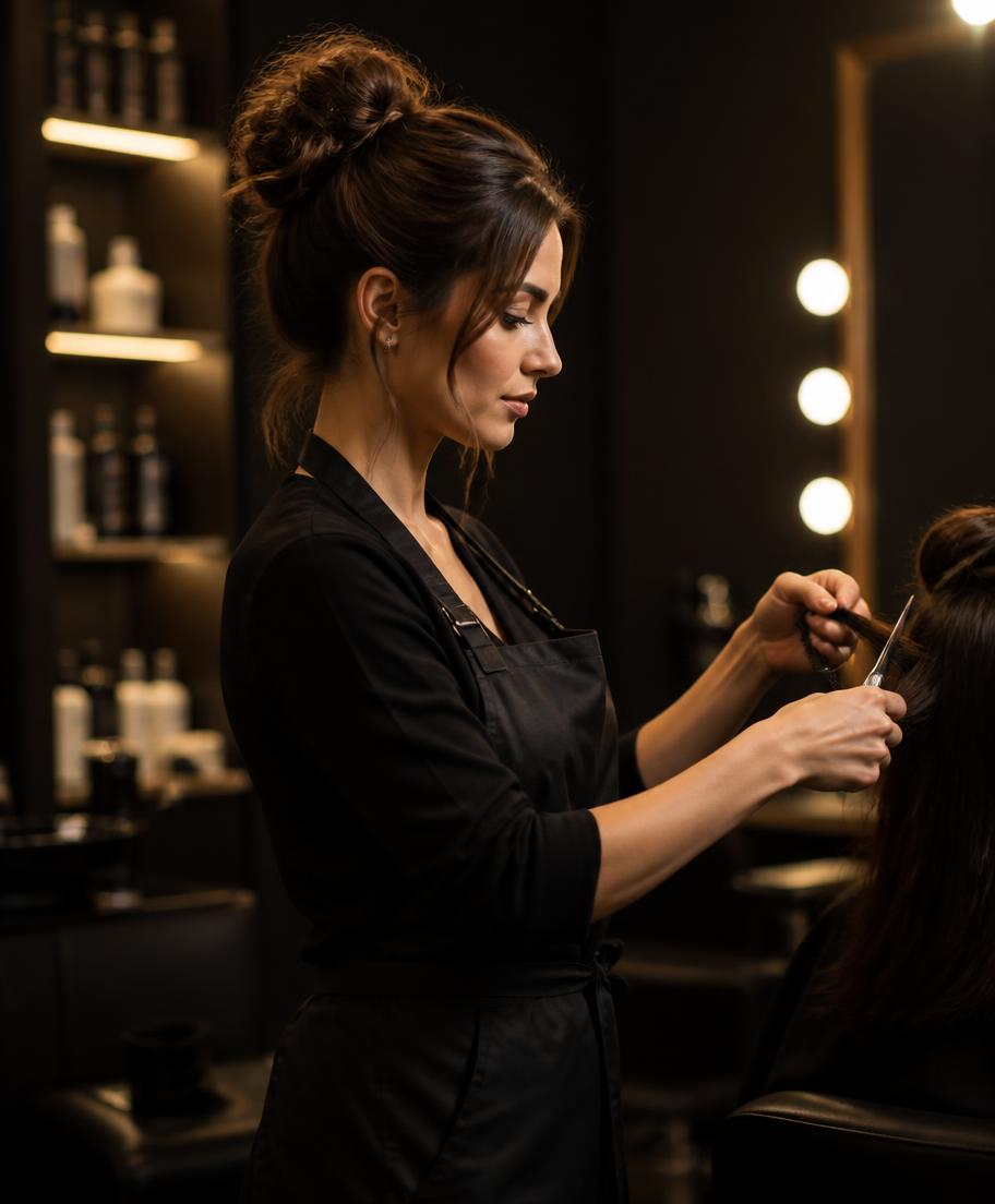 Edyta Zborowska podczas pracy w salonie